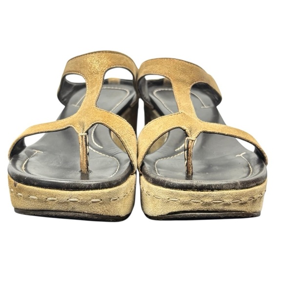 Donald Pliner Shula Wedge Sandals Beige Suede Size 7.5 Boho Contemporary - Picture 4 of 12